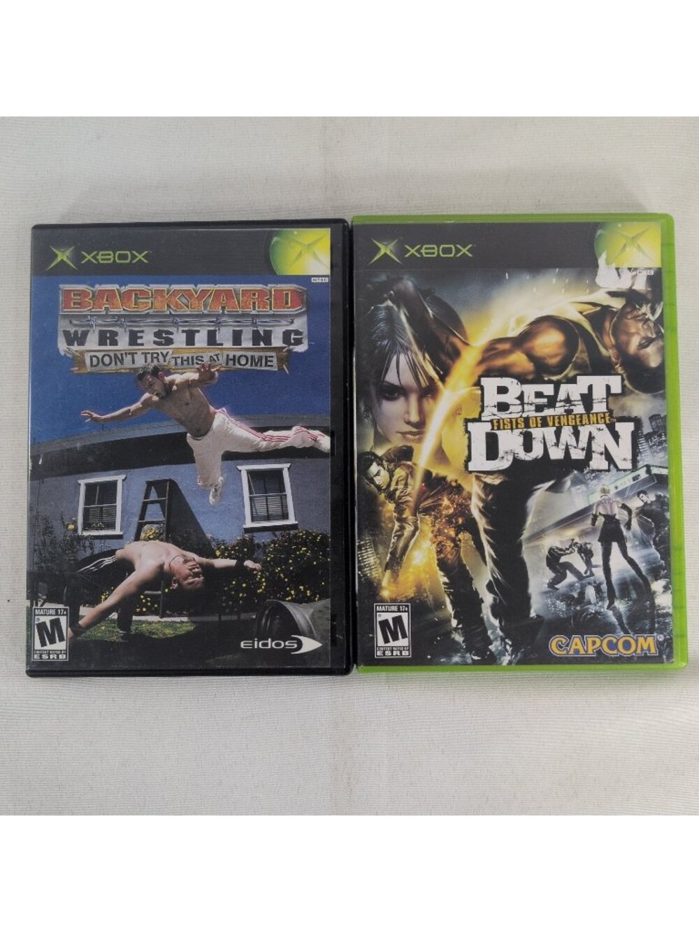 Backyard Wrestling & Beatdown Fists of Vengeance Xbox Game Lot Untested